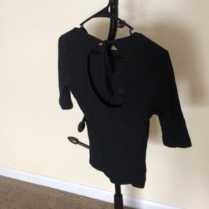Madewell Black ribbed top. Xs. Open back